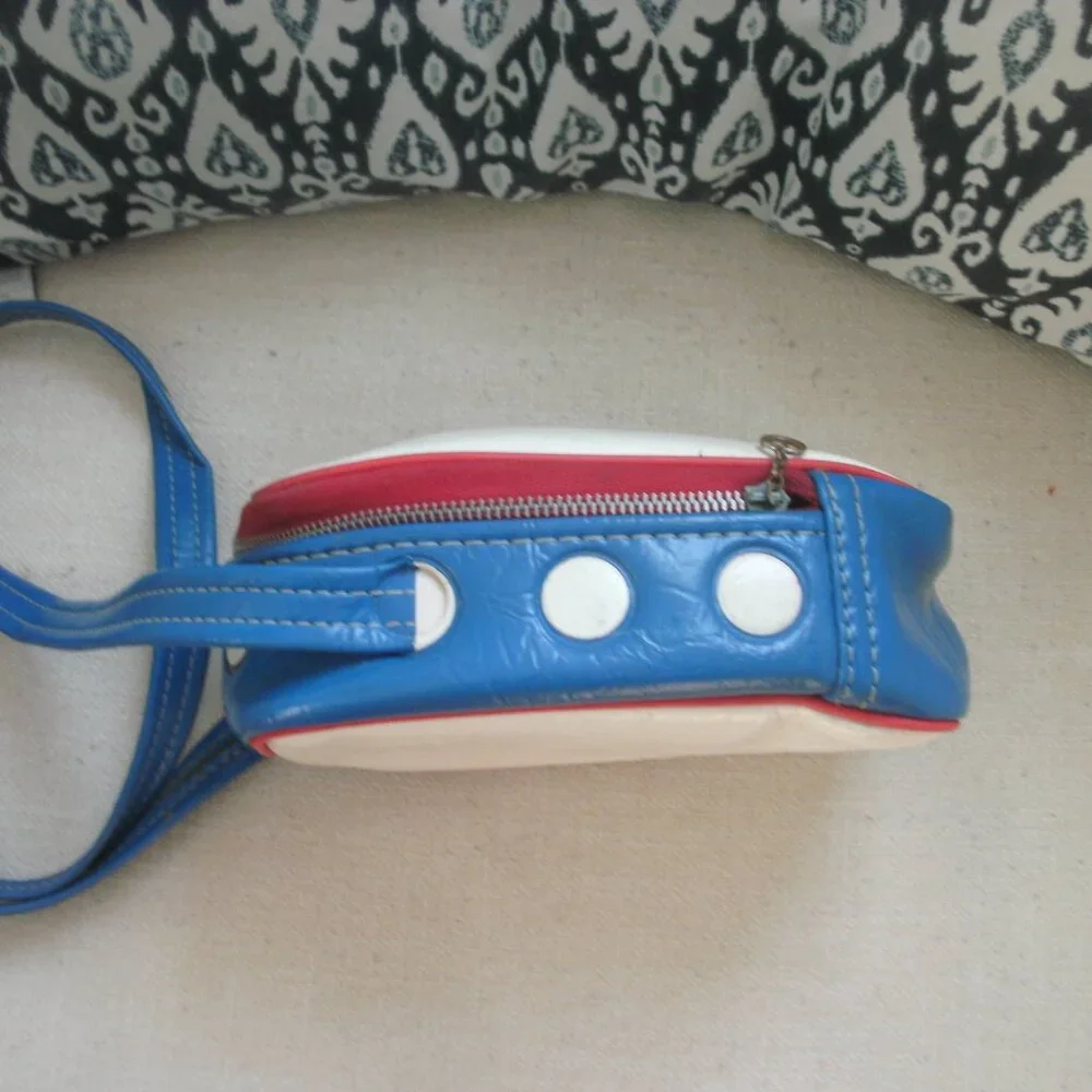 Collectible 70s Kodak Vinyl Camera Bag Red White Blue Retro Crossbody Bag Case